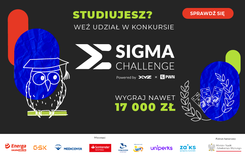 grafika ozdobnikowa, tekst:Studiujesz? Weź udział w wyjątkowym konkursie wiedzy! 