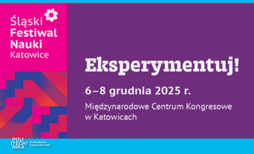grafika ozdobnikowa, grafika ozdobnikowa, tekst: Śląski Festiwal Nauki Katowice 6–8 grudnia 2025 r.,