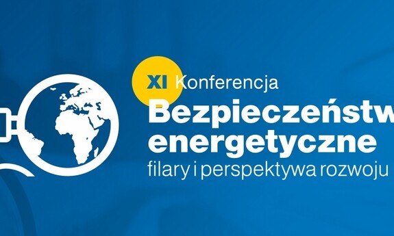 Baner promujący XI Konferencję „Bezpieczeństwo energetyczne – filary i perspektywa rozwoju” z datą 28–29.09.2026 oraz adresem strony www.instytutpe.pl/konferencja2026. Na grafice widoczne są logotypy Instytutu Polityki Energetycznej, Politechniki Rzeszowskiej oraz Wydziału Zarządzania, a także symbol globu z elementem wtyczki elektrycznej na niebieskim tle.